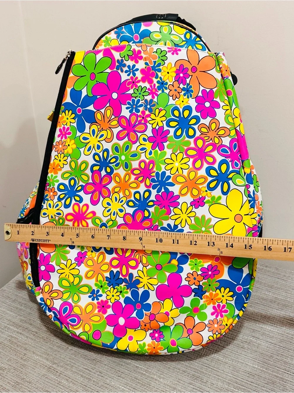 Jetpac Life Is Tennis Backpack Sling Bag 70s Neon Flower Power Lynne Tauchen
